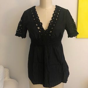 Broidered black blouse (Guess by Marciano)